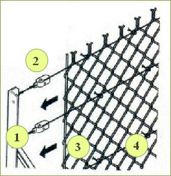 Tendeur à grillage n°2 zingué et plastifié gris